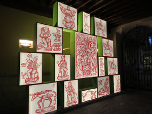 Nadal 2016. XVI Biennal del Pessebre Català. Exposició de diorames a l'entrada de l'Ajuntament