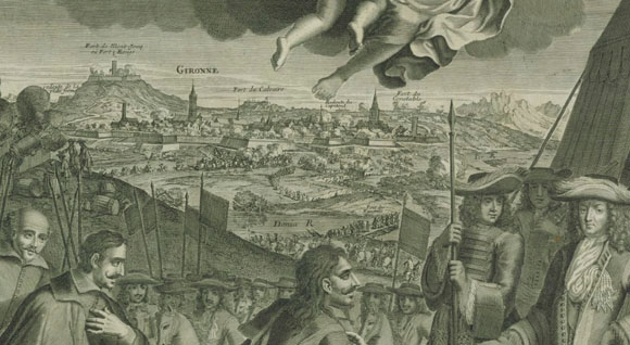 La Catalogne soumise au Roy par les victoire de monsieur le maréchar de Noailles. 1695. Detall