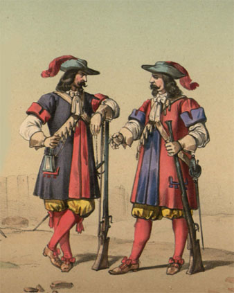 Uniformes dels Terços espanyols del segle XVII. Mosqueter i arcabusser