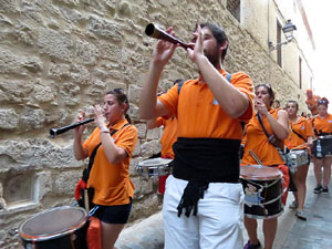 Festival Und&agrave;rius 2016. Cercavila amb els gegants de l'Esquerra del Ter i la Caixa de Trons