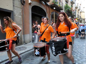 Festival Und&agrave;rius 2016. Cercavila amb els gegants de l'Esquerra del Ter i la Caixa de Trons