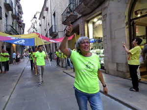 11 de setembre 2017. Assaig de la manifestació de la Diada al carrer Ciutadans i la plaça del Vi