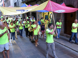 11 de setembre 2017. Assaig de la manifestaci&oacute; de la Diada al carrer Ciutadans i la pla&ccedil;a del Vi