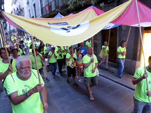 11 de setembre 2017. Assaig de la manifestaci&oacute; de la Diada al carrer Ciutadans i la pla&ccedil;a del Vi