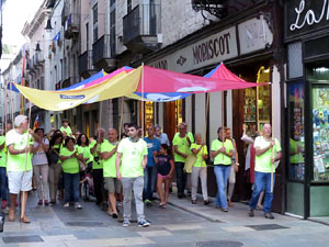 11 de setembre 2017. Assaig de la manifestaci&oacute; de la Diada al carrer Ciutadans i la pla&ccedil;a del Vi