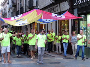 11 de setembre 2017. Assaig de la manifestaci&oacute; de la Diada al carrer Ciutadans i la pla&ccedil;a del Vi
