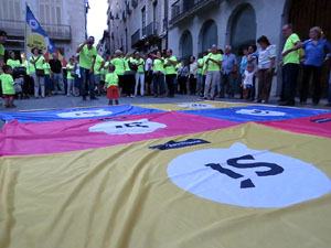 11 de setembre 2017. Assaig de la manifestaci&oacute; de la Diada al carrer Ciutadans i la pla&ccedil;a del Vi