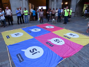 11 de setembre 2017. Assaig de la manifestaci&oacute; de la Diada al carrer Ciutadans i la pla&ccedil;a del Vi