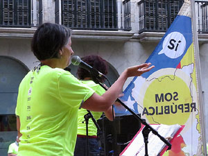 11 de setembre 2017. Assaig de la manifestaci&oacute; de la Diada al carrer Ciutadans i la pla&ccedil;a del Vi