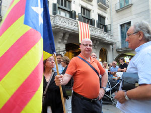 11 de setembre 2017. Concentració a la plaça del Vi en defensa del referèndum