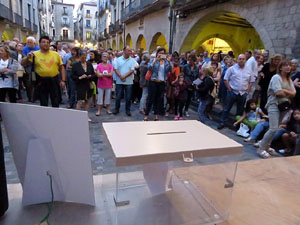 11 de setembre 2017. Concentració a la plaça del Vi en defensa del referèndum