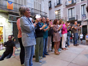 11 de setembre 2017. Concentració a la plaça del Vi en defensa del referèndum