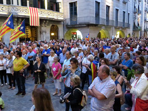 11 de setembre 2017. Concentració a la plaça del Vi en defensa del referèndum
