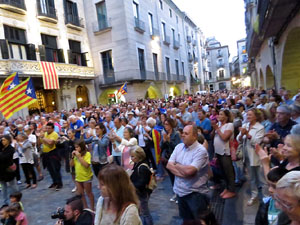 11 de setembre 2017. Concentració a la plaça del Vi en defensa del referèndum