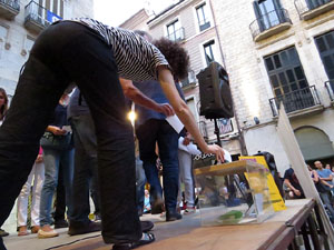 11 de setembre 2017. Concentració a la plaça del Vi en defensa del referèndum