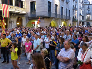 11 de setembre 2017. Concentració a la plaça del Vi en defensa del referèndum