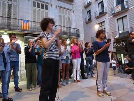 11 de setembre 2017. Concentració a la plaça del Vi en defensa del referèndum