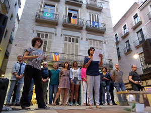 11 de setembre 2017. Concentració a la plaça del Vi en defensa del referèndum