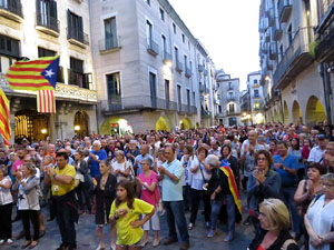 11 de setembre 2017. Concentració a la plaça del Vi en defensa del referèndum