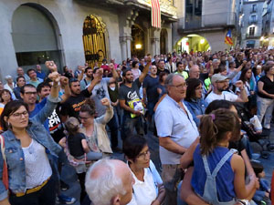 11 de setembre 2017. Concentració a la plaça del Vi en defensa del referèndum