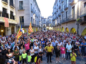 11 de setembre 2017. Concentració a la plaça del Vi en defensa del referèndum