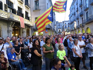 11 de setembre 2017. Concentració a la plaça del Vi en defensa del referèndum