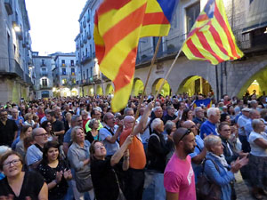 11 de setembre 2017. Concentració a la plaça del Vi en defensa del referèndum