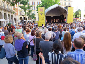 Festival A Capella 2017. Actuaci&oacute; del grup Black Voices a la pla&ccedil;a de la Independ&egrave;ncia