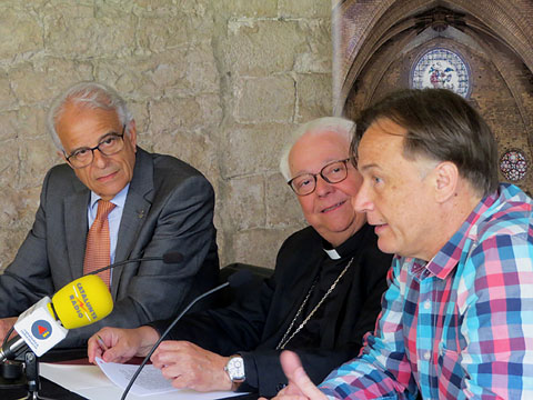 Un moment de la presentació amb Berloso, Pardo i Peraferrer