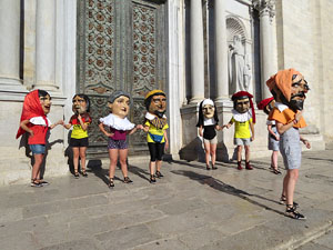 Corpus 2017. Assaig del ball de l'Àliga a la nau de la Catedral de Santa Maria