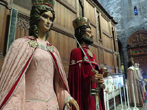 Corpus 2017. Assaig del ball de l'Àliga a la nau de la Catedral de Santa Maria