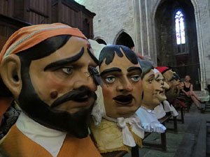 Corpus 2017. Assaig del ball de l'Àliga a la nau de la Catedral de Santa Maria