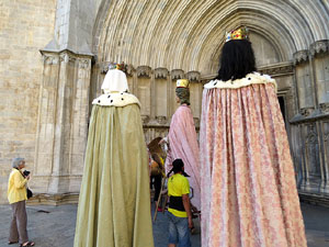 Corpus 2017. Assaig del ball de l'Àliga a la nau de la Catedral de Santa Maria