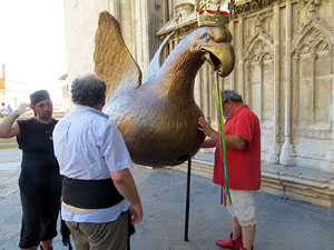 Corpus 2017. Assaig del ball de l'Àliga a la nau de la Catedral de Santa Maria