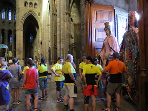 Corpus 2017. Assaig del ball de l'Àliga a la nau de la Catedral de Santa Maria