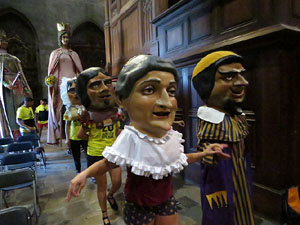 Corpus 2017. Assaig del ball de l'Àliga a la nau de la Catedral de Santa Maria