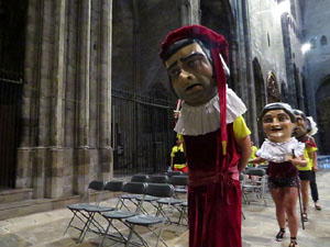Corpus 2017. Assaig del ball de l'Àliga a la nau de la Catedral de Santa Maria