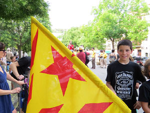 Arribada a Girona de la Flama del Canig&oacute; 2017