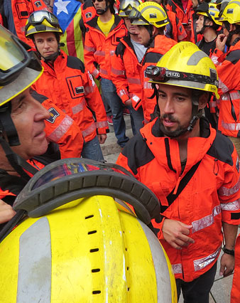 La manifestació a la plaça Pompeu Fabra