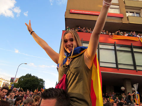 Concentraci&oacute; a la pla&ccedil;a Catalunya