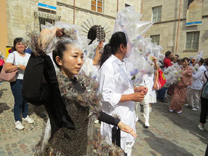 Temps de Flors 2017. Grup d'asi&agrave;tics abans de la inauguraci&oacute; de la 62ena. edici&oacute;