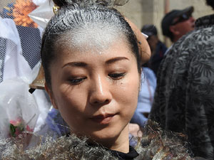 Temps de Flors 2017. Grup d'asi&agrave;tics abans de la inauguraci&oacute; de la 62ena. edici&oacute;