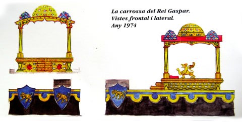 La carrossa del Rei Gaspar. Vistes frontal i lateral. 1974