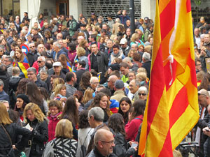 Jornada de vaga general 8N. Concentració davant la seu de la Generalitat a Girona