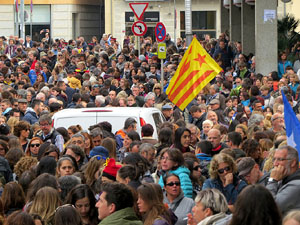 Jornada de vaga general 8N. Concentració davant la seu de la Generalitat a Girona