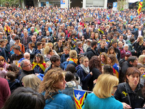 Jornada de vaga general 8N. Concentració davant la seu de la Generalitat a Girona