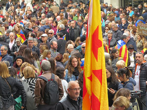 Jornada de vaga general 8N. Concentració davant la seu de la Generalitat a Girona
