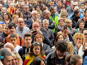 Jornada de vaga general 8N. Concentració davant la seu de la Generalitat a Girona