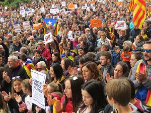 Jornada de vaga general 8N. Concentració davant la seu de la Generalitat a Girona