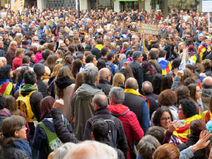 Jornada de vaga general 8N. Concentració davant la seu de la Generalitat a Girona